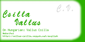 csilla vallus business card
